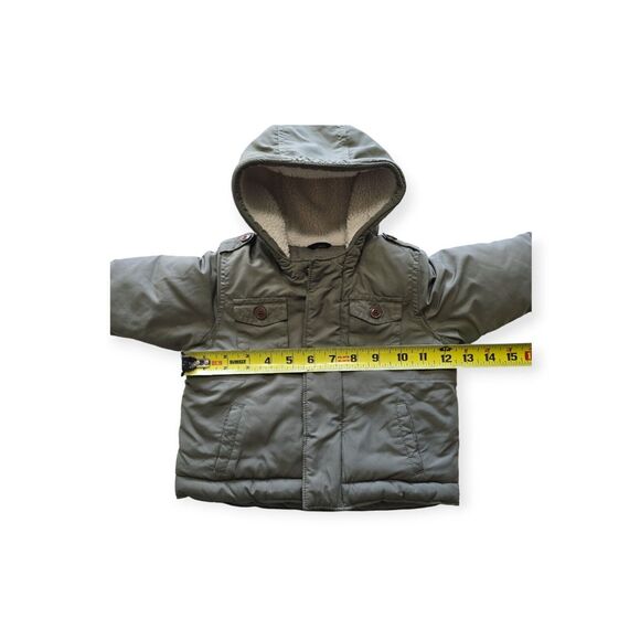 Baby Gap Green Jacket Primaloft Down Alternative Sherpa Infant Size 6-12 Months - Picture 3 of 6
